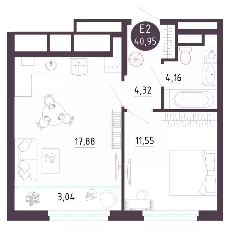 1-к кв. Рязанская область, Рязань Московское ш. (40.95 м) - Фото 1