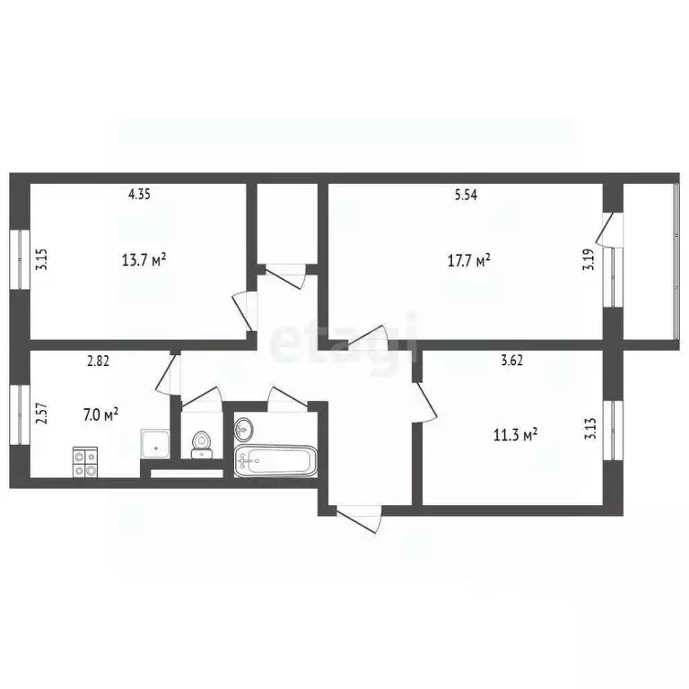 3-к кв. Ямало-Ненецкий АО, Муравленко Пионерская ул., 20 (64.6 м) - Фото 2