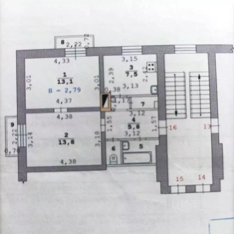 2-к кв. Свердловская область, Екатеринбург ул. Латвийская, 10 (47.8 м) - Фото 1