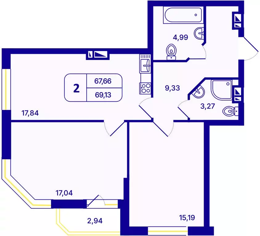 2-комнатная квартира: Новосибирск, Кировский район, Северо-Чемской ... - Фото 1