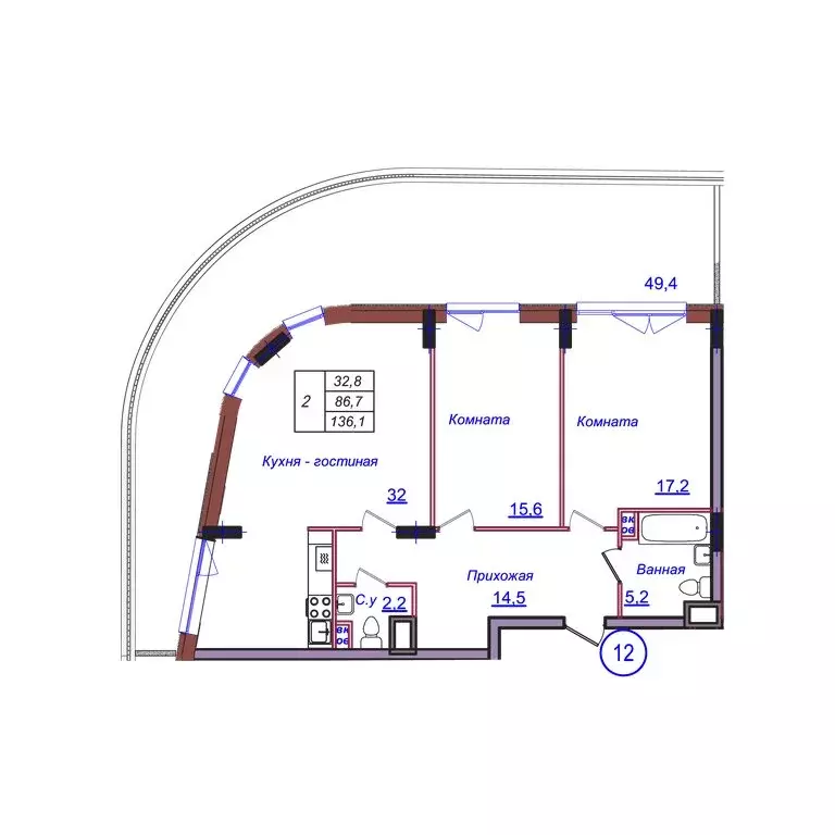 2-комнатная квартира: Калининградская область, Светлогорск (136.1 м) - Фото 1