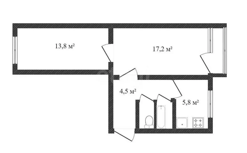 2-комнатная квартира: Вологда, улица Чернышевского, 111А (45.3 м) - Фото 1