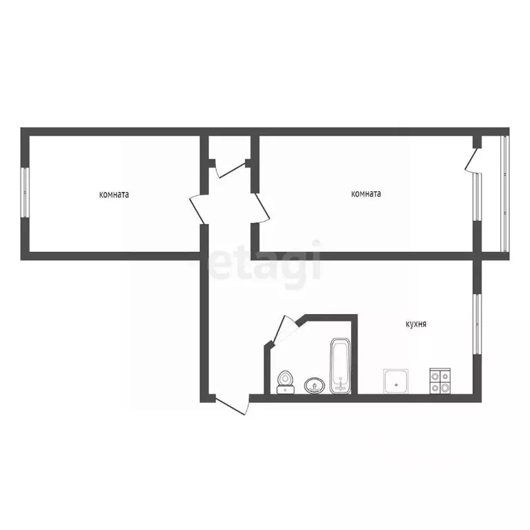 2-к кв. Ленинградская область, Кириши Советская ул., 12а (43.6 м) - Фото 2