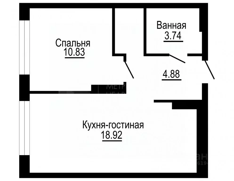 1-к кв. Тюменская область, Тюмень ул. Стройотрядовская, 8 (30.6 м) - Фото 2