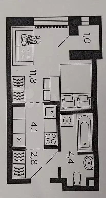 Квартира-студия, 24 м, 2/16 эт. - Фото 0