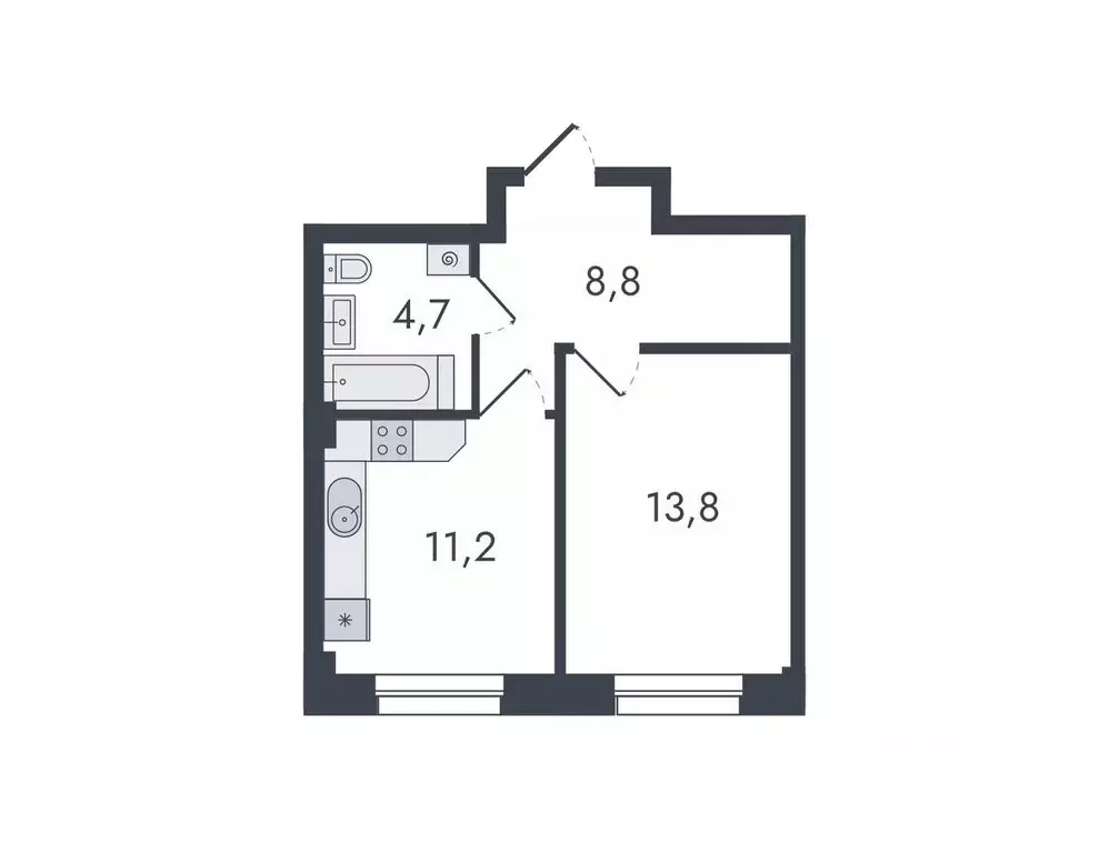 1-к кв. Кировская область, Киров ул. Чистопрудненская, 13 (38.5 м) - Фото 0