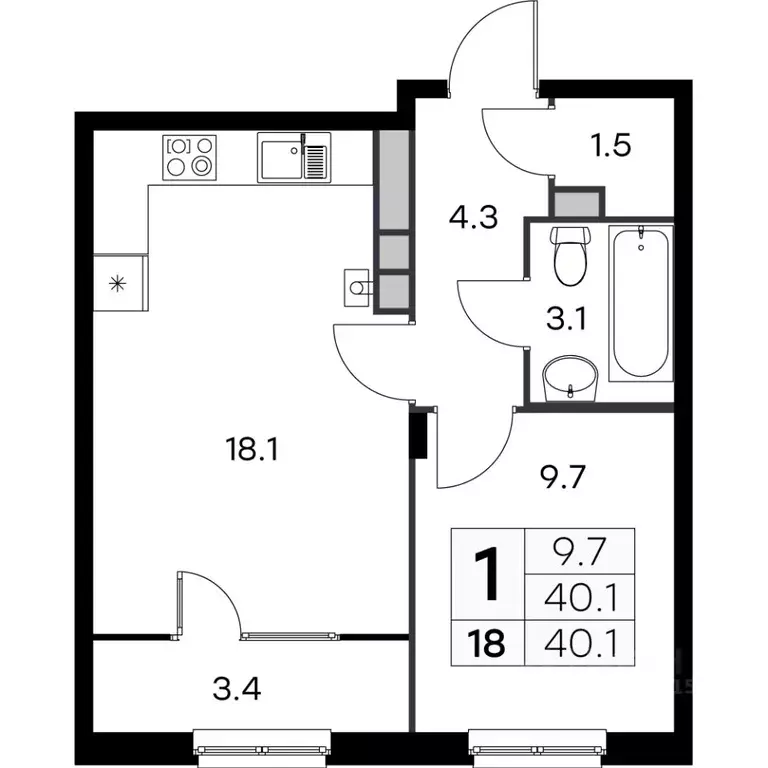 1-к кв. Нижегородская область, Нижний Новгород Культура с/пос, Новая ... - Фото 1