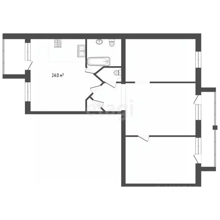 3-к кв. Тамбовская область, Тамбов Андреевская ул., 86А (112.7 м) - Фото 2