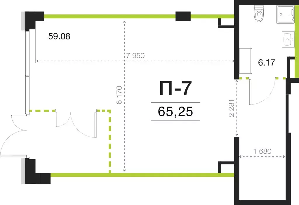 Помещение свободного назначения (65.25 м) - Фото 0