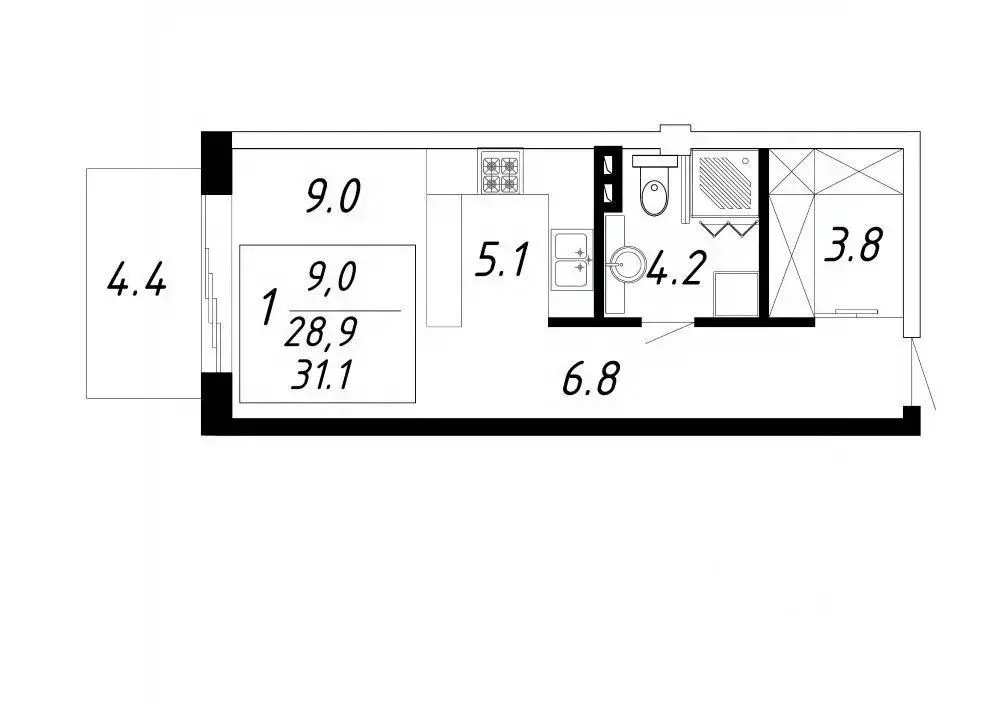 1-к кв. Ставропольский край, Ессентуки Озеро жилой комплекс (31.1 м) - Фото 0