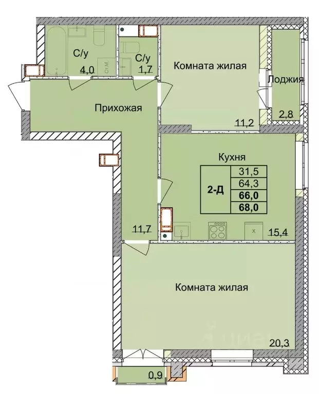 2-к кв. Нижегородская область, Нижний Новгород 1-я Оранжерейная ул. ... - Фото 0