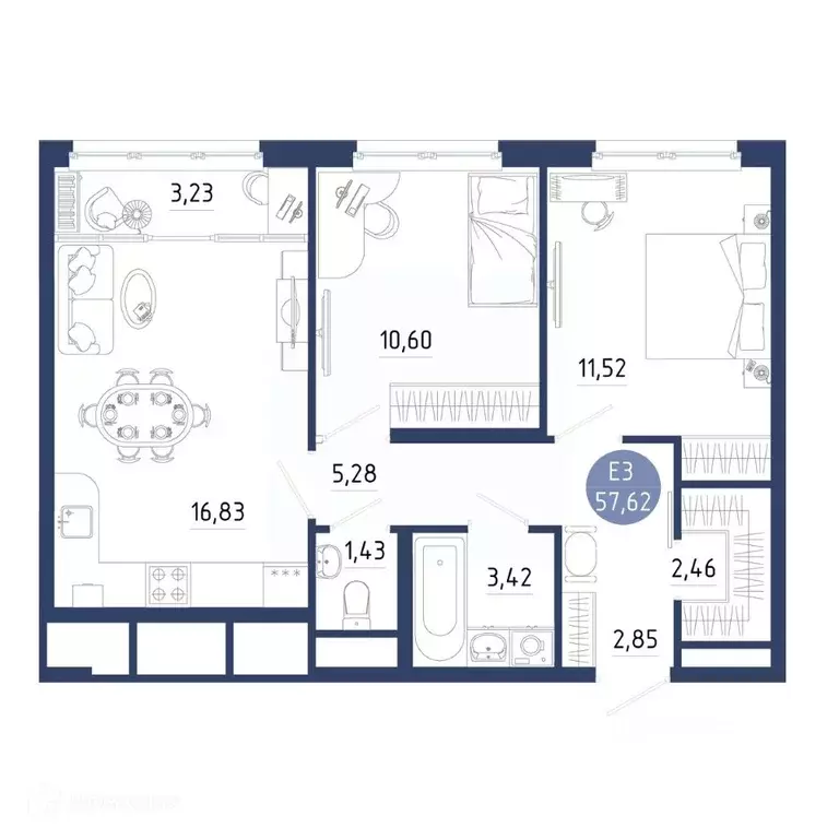 2-к кв. Рязанская область, Рязанский муниципальный округ, с. Дядьково ... - Фото 2
