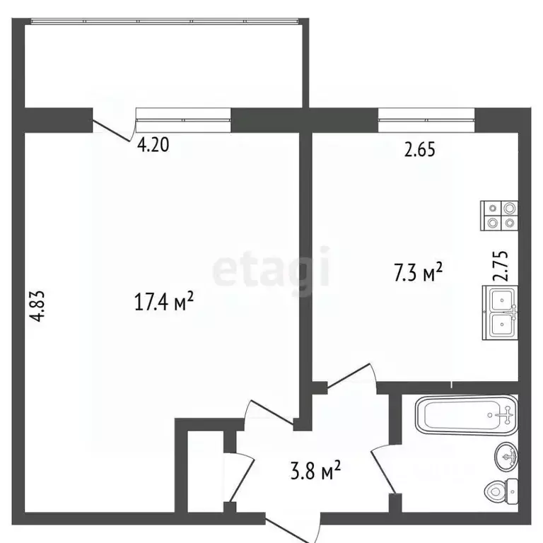 1-к кв. Тверская область, Кимры ул. 60 лет Октября, 38 (33.3 м) - Фото 2