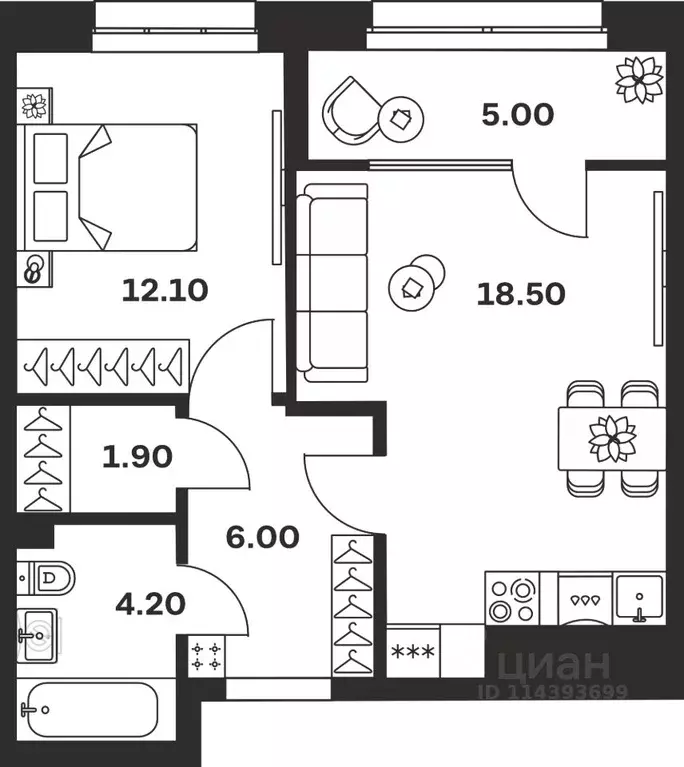1-к кв. Тульская область, Тула ул. Михеева, 9А (47.7 м) - Фото 1