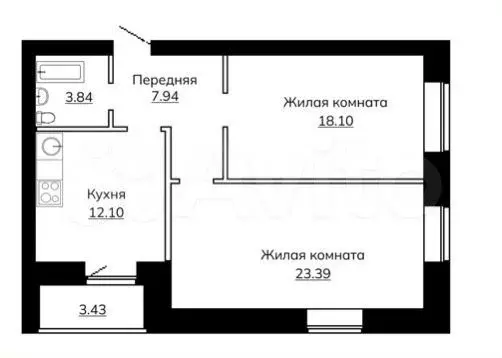 2-к. квартира, 68,8 м, 7/9 эт. - Фото 0