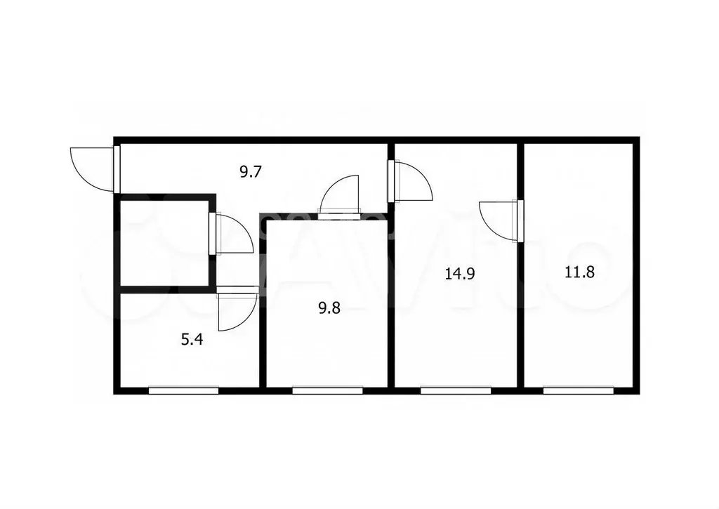 3-к. квартира, 55,1 м, 1/5 эт. - Фото 0