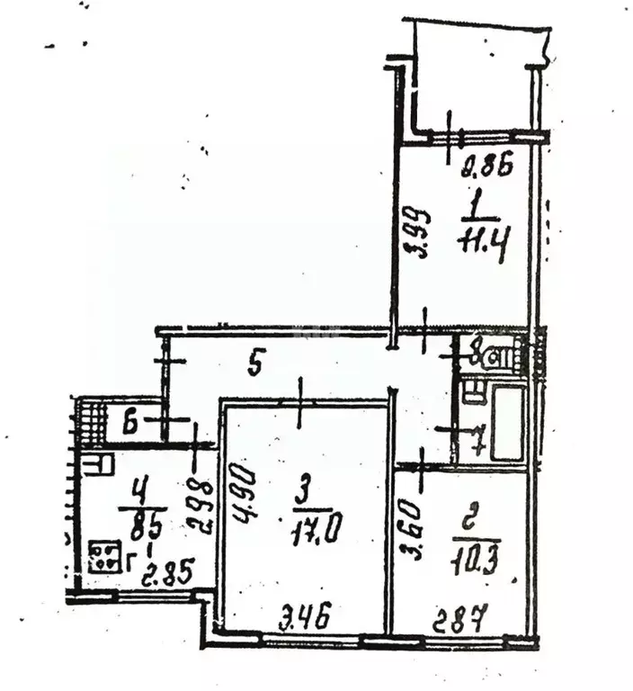 3-к кв. Воронежская область, Воронеж ул. Хользунова, 109 (63.0 м) - Фото 1