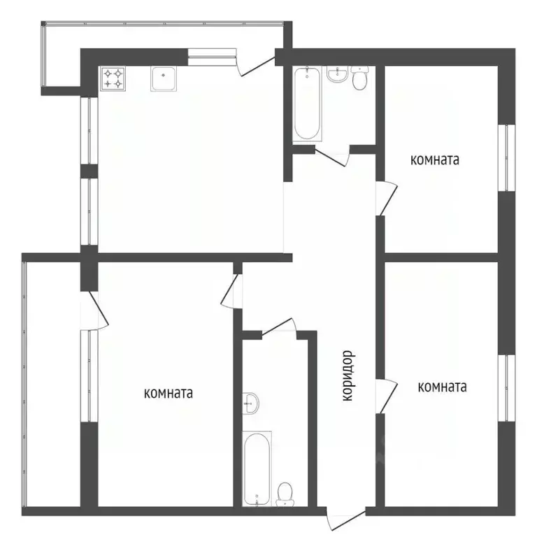 4-к кв. Бурятия, Улан-Удэ Ключевская ул., 55Б (104.2 м) - Фото 2