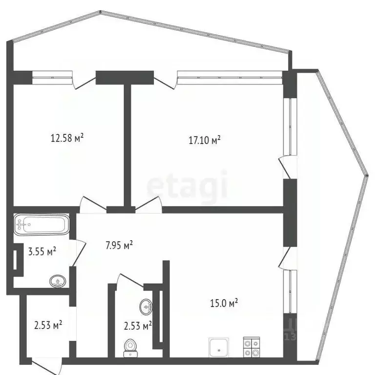 2-к кв. Крым, Алупка ул. И. Левитана, 3 (70.16 м) - Фото 2