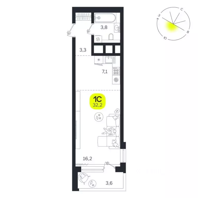1-к кв. Свердловская область, Екатеринбург Южная Ботаника жилрайон, ... - Фото 1
