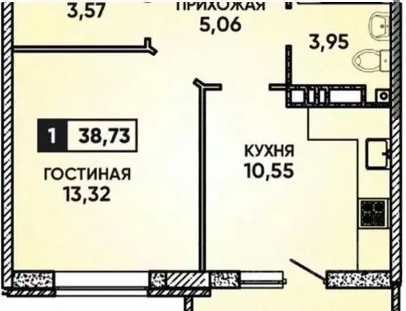 1-к кв. Краснодарский край, Краснодар ул. Имени Героя Георгия ... - Фото 1