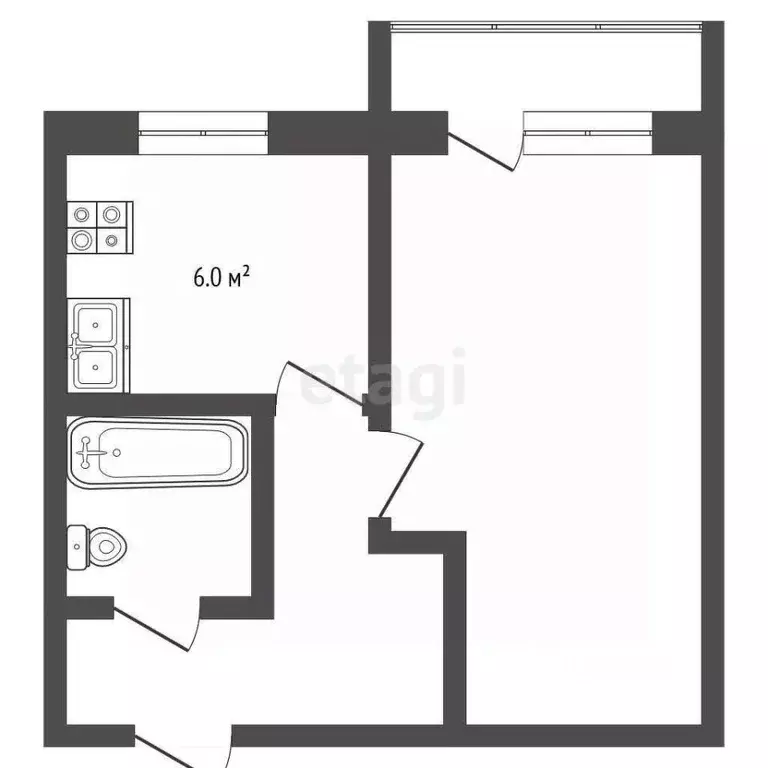 1-к кв. Ярославская область, Ярославль ул. Комарова, 4 (31.1 м) - Фото 2