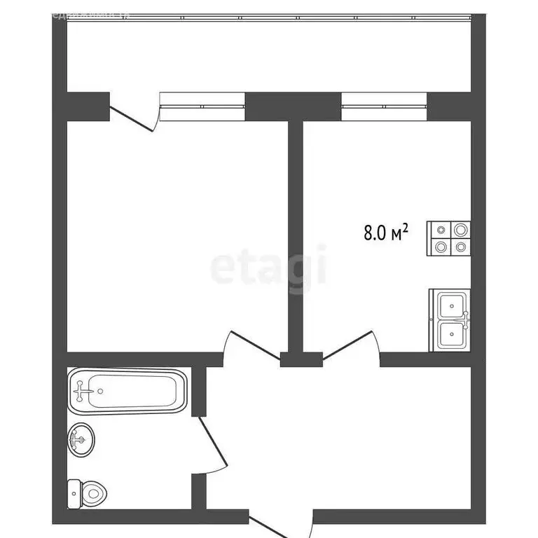 1-комнатная квартира: Калининград, Озёрная улица, 4 (36 м) - Фото 1