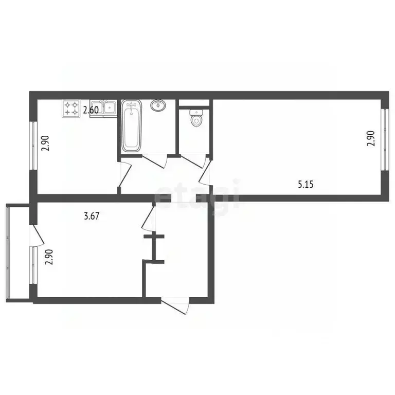 2-к кв. Ленинградская область, Выборгский район, Полянское с/пос, пос. ... - Фото 2