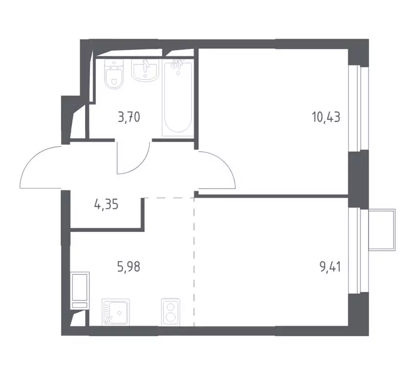 1-комнатная квартира: посёлок городского типа Мисайлово, микрорайон ... - Фото 1