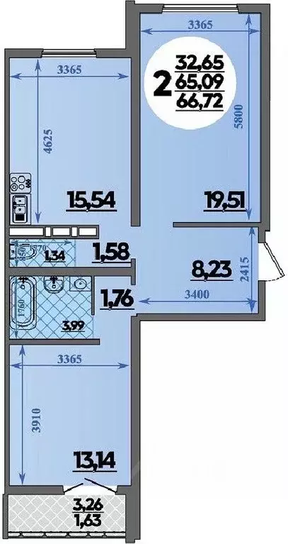 2-к кв. Краснодарский край, Новороссийск Город у Моря жилой комплекс ... - Фото 1