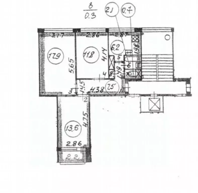 3-к кв. Санкт-Петербург Наличная ул., 45К1 (62.0 м) - Фото 2