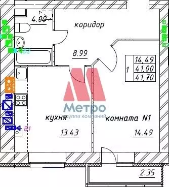 1-к кв. Ярославская область, Ярославский район, Заволжское с/пос, пос. ... - Фото 1