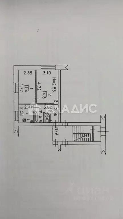 2-к кв. Владимирская область, Вязники ул. Куйбышева, 4 (39.4 м) - Фото 1