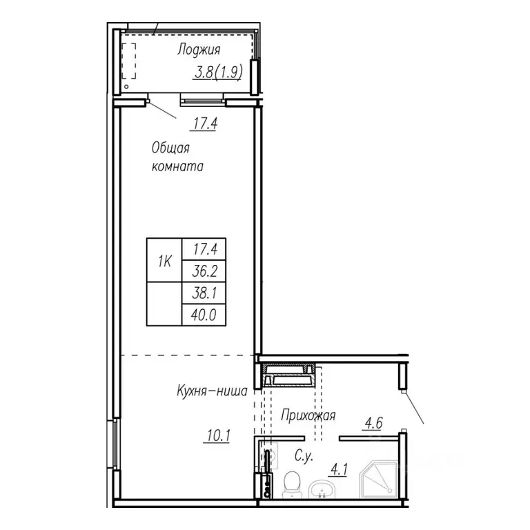 1-к кв. Алтайский край, Барнаул ул. Антона Петрова, 210Б (38.1 м) - Фото 1