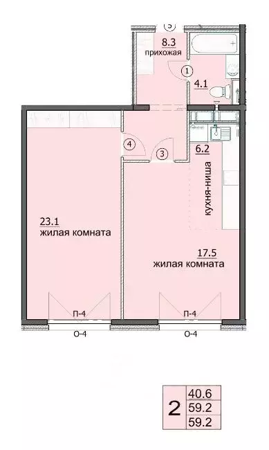 2-к кв. Пензенская область, Пенза ул. Яшиной, 8 (59.2 м) - Фото 0