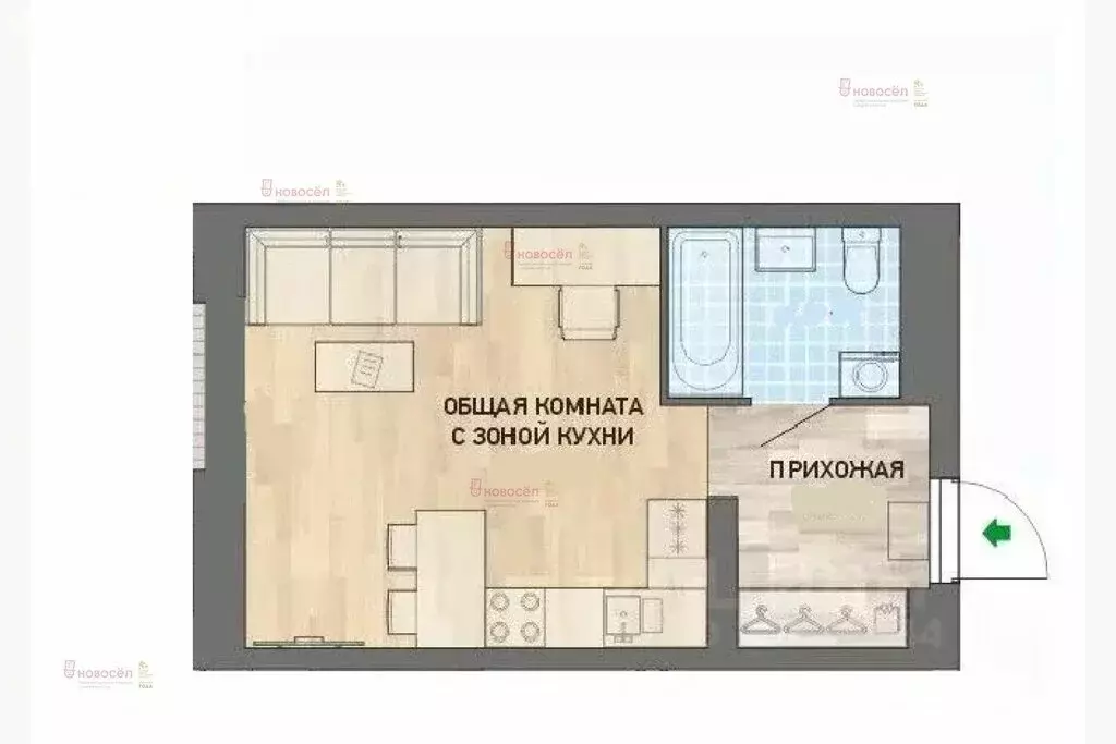 Квартира-студия: Екатеринбург, улица Чемпионов, 3 (24 м) - Фото 1