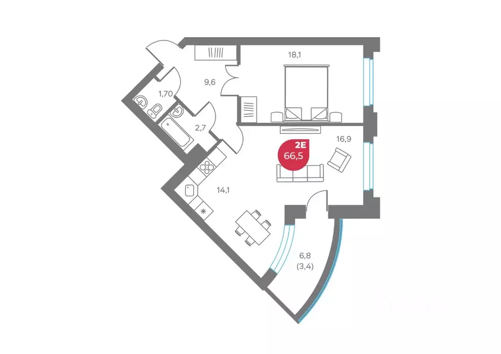 2-к кв. Пермский край, Пермь Советская ул., 16 (66.5 м) - Фото 1