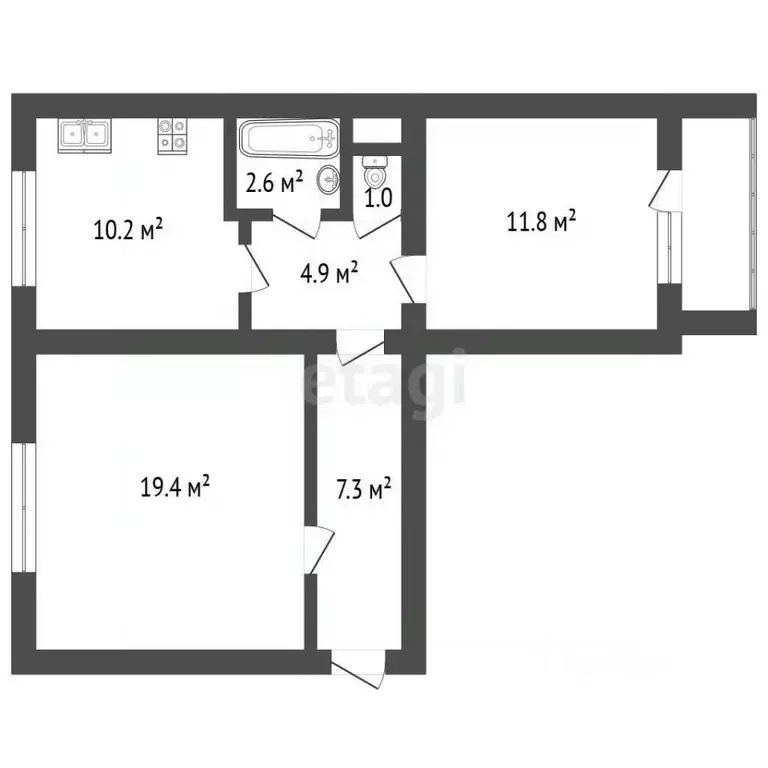 2-к кв. Санкт-Петербург просп. Культуры, 19 (57.0 м) - Фото 2
