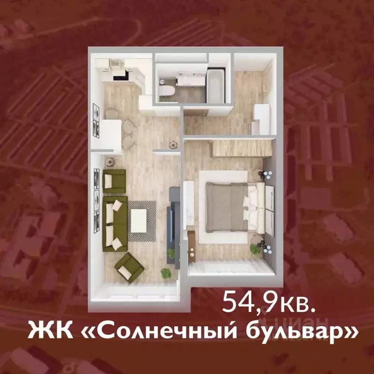 1-к кв. Кемеровская область, Кемерово Лесная Поляна жилрайон, ... - Фото 1