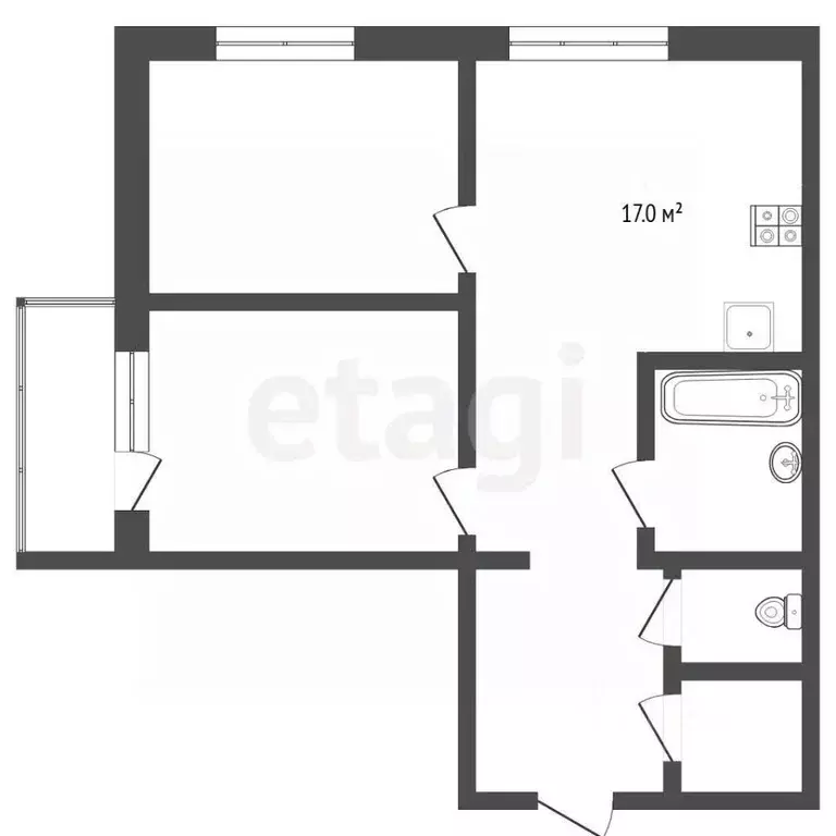 2-к кв. Тюменская область, Тюмень Широтная ул., 158к3 (60.2 м) - Фото 2