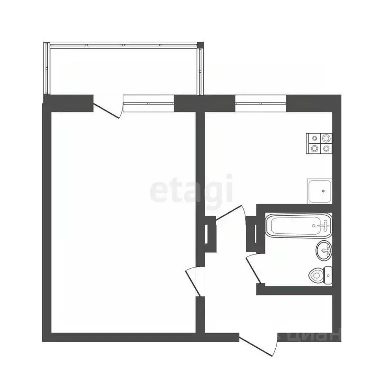 1-к кв. Омская область, Омск ул. Ядринцева, 26 (37.0 м) - Фото 0