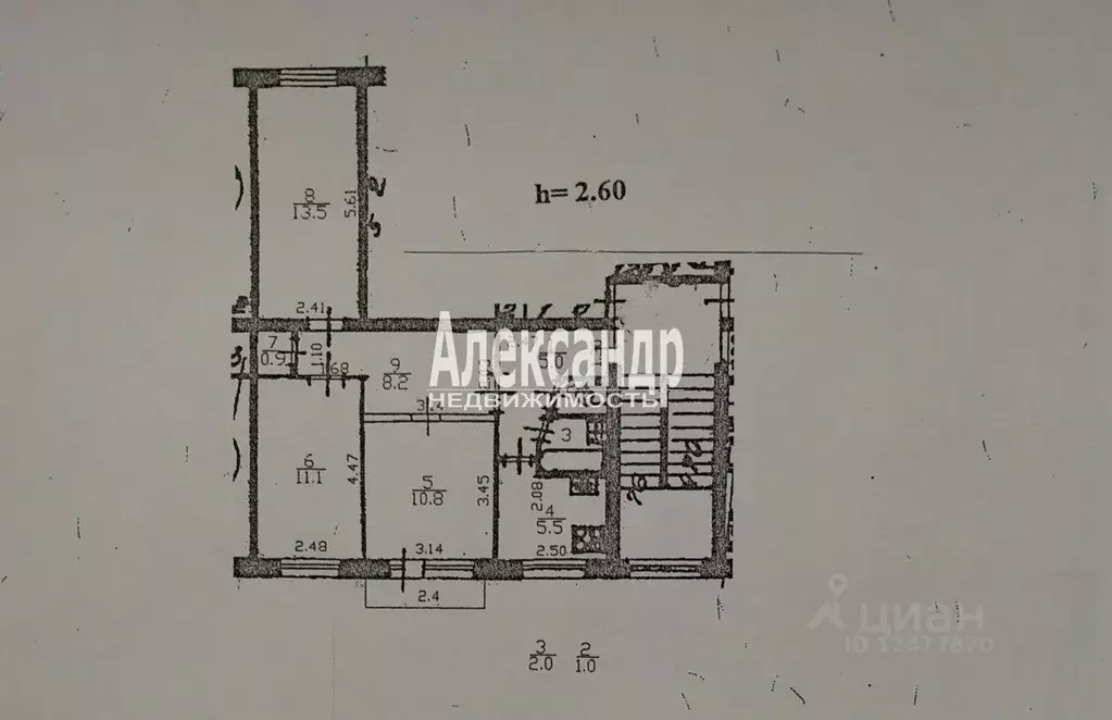 3-к кв. Санкт-Петербург ул. Козлова, 19К2 (58.0 м) - Фото 1