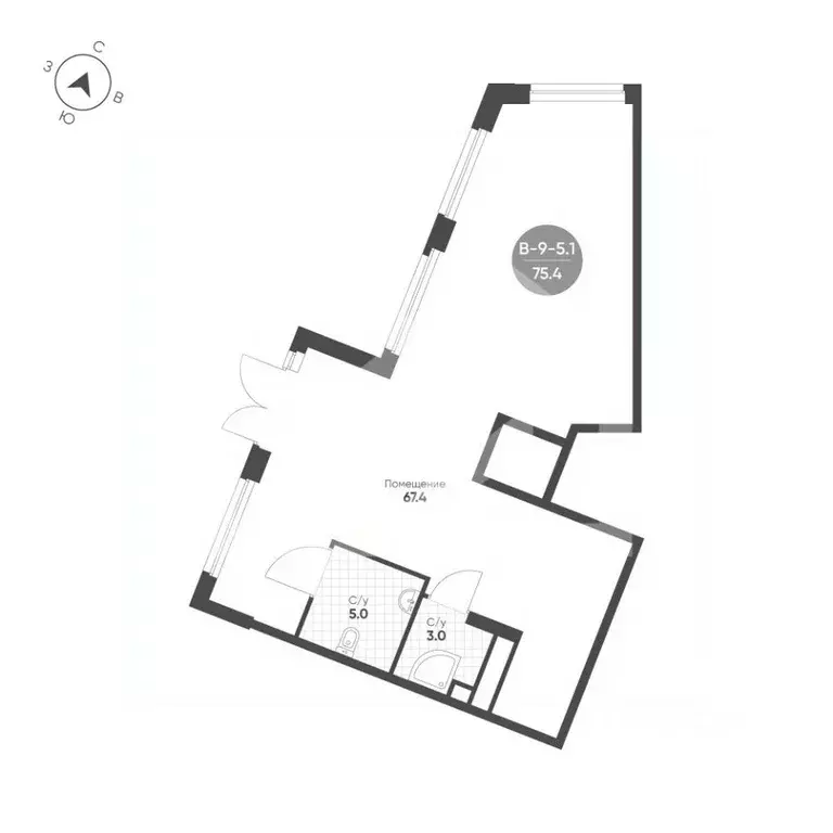 Помещение свободного назначения в Москва 4-я оч., Шагал жилой ... - Фото 2