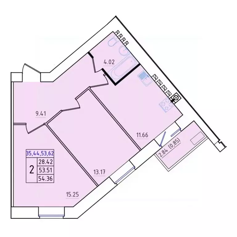 2-к кв. Костромская область, Кострома Калиновская ул., 5 (54.36 м) - Фото 0