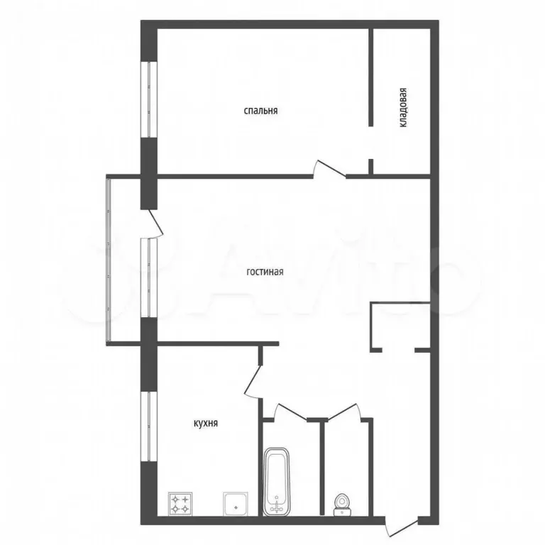 2-к. квартира, 41 м, 5/5 эт. - Фото 0