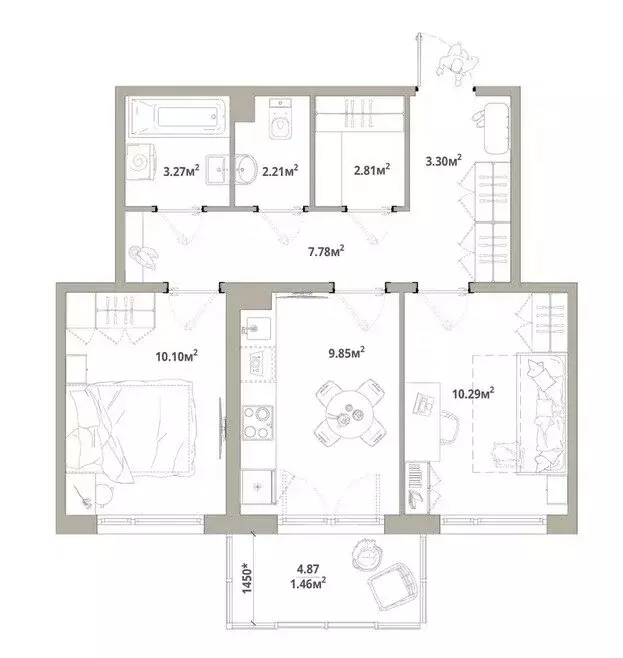 2-комнатная квартира: городской посёлок Новоселье, Невская улица, 11/1 ... - Фото 1