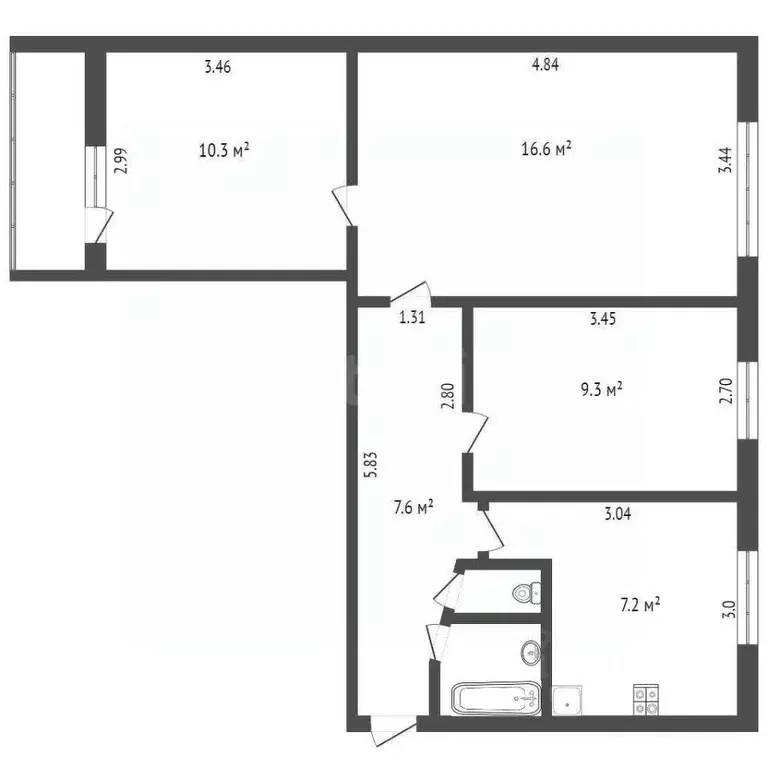 3-к кв. Удмуртия, Ижевск ул. Ворошилова, 60 (54.0 м) - Фото 2