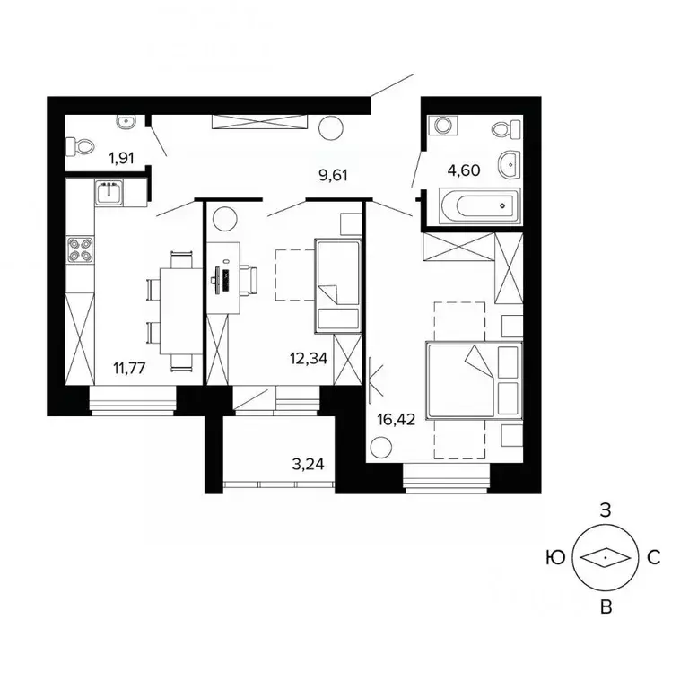 2-к кв. Свердловская область, Березовский бул. Малахитовый (60.4 м) - Фото 1