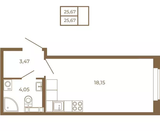 Квартира-студия: Сертолово, ЖК Новая История (25.67 м) - Фото 1