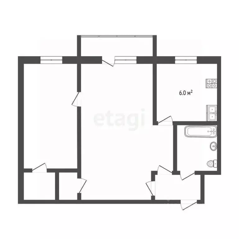 2-к кв. Тюменская область, Тюмень ул. Мельникайте, 103 (42.3 м) - Фото 2